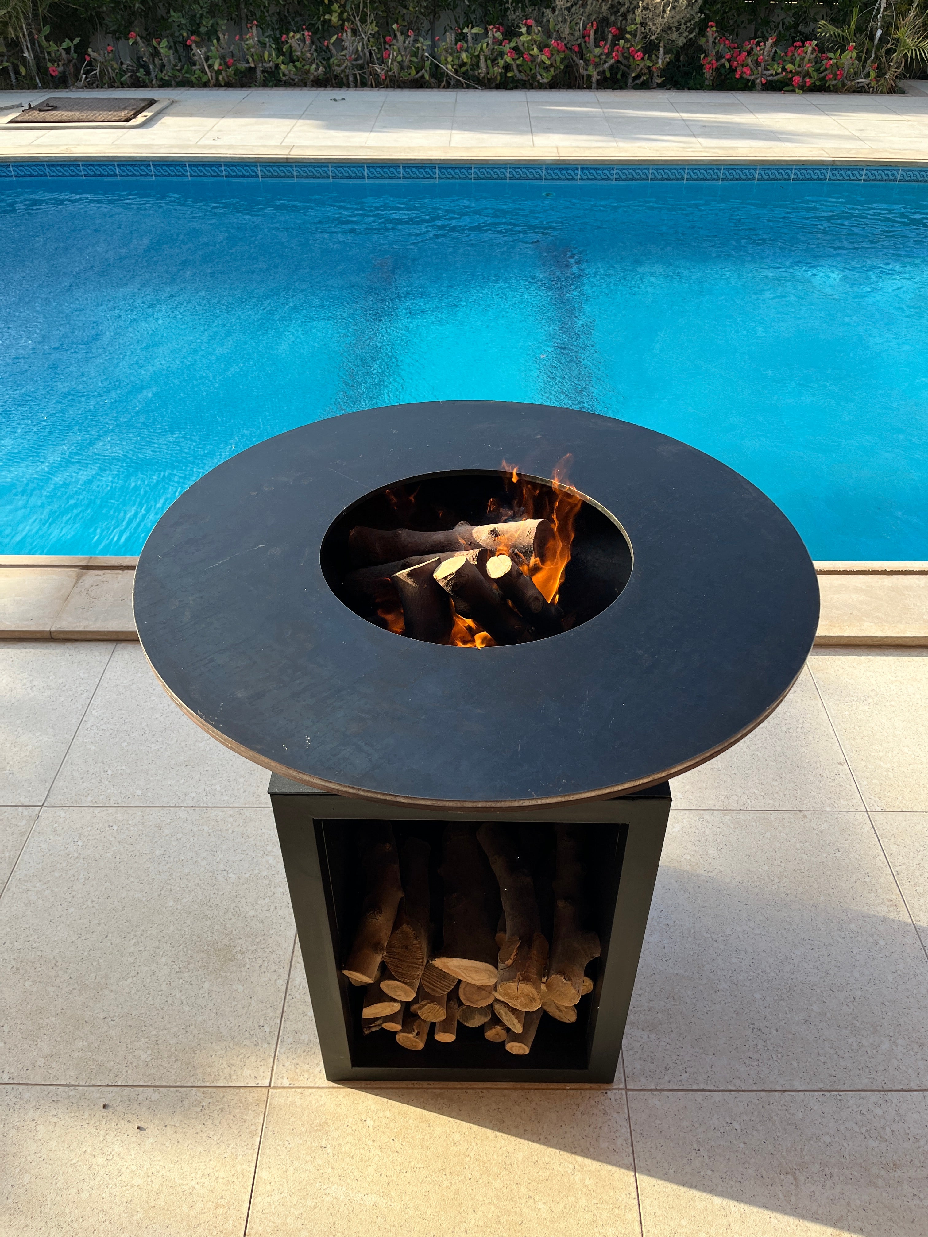 Upper angle view of Grillit ARK 80 wood fired BBQ grill in Egypt