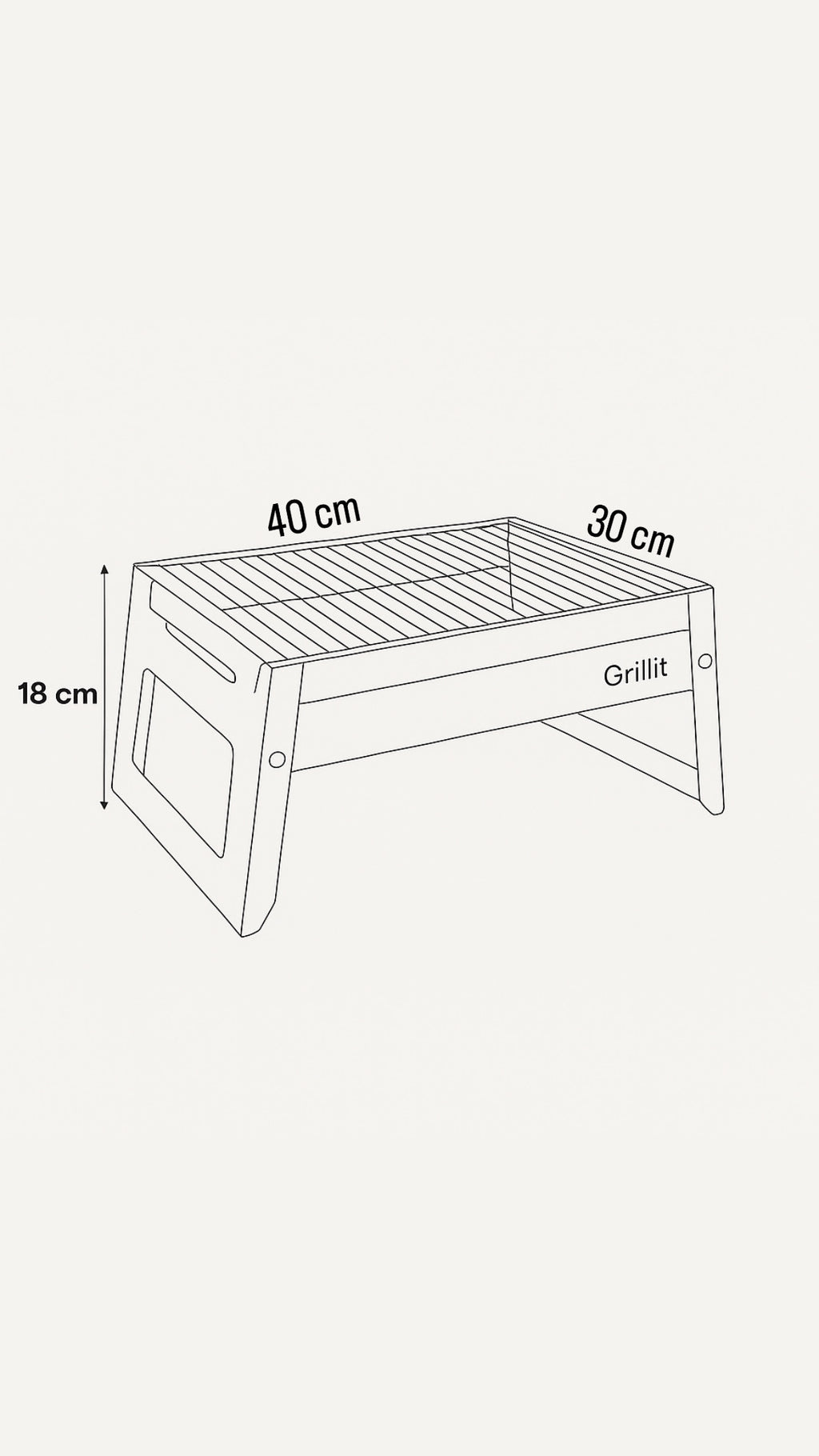 Nickel chrome non stick grill grate of Grillit Slim portable BBQ